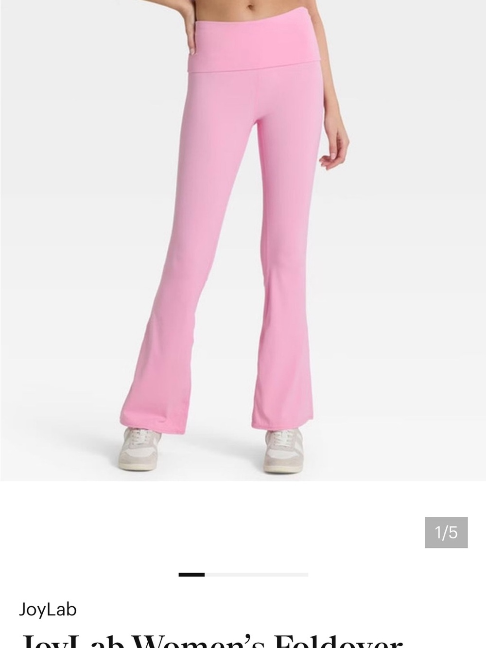 JoyLab Light Pink Foldover Flare Leggings